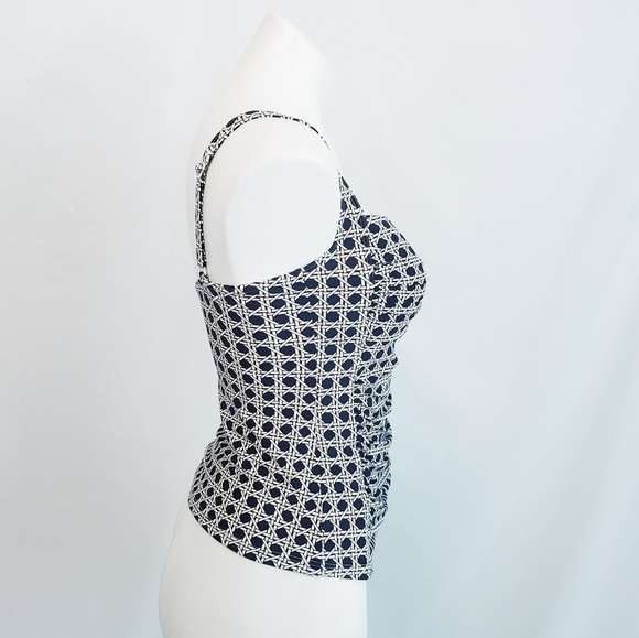 *Last Chance* Bond-eye Australia Tankini Swimsuit Top Navy White Geometric - Picture 5 of 8